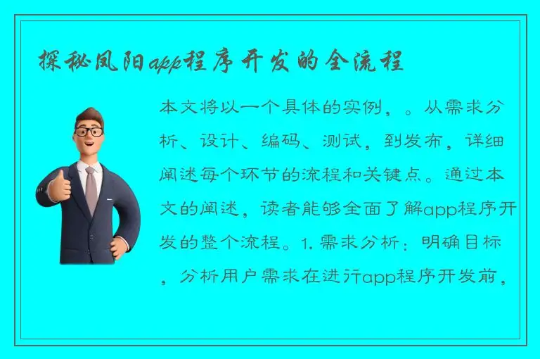 探秘凤阳app程序开发的全流程