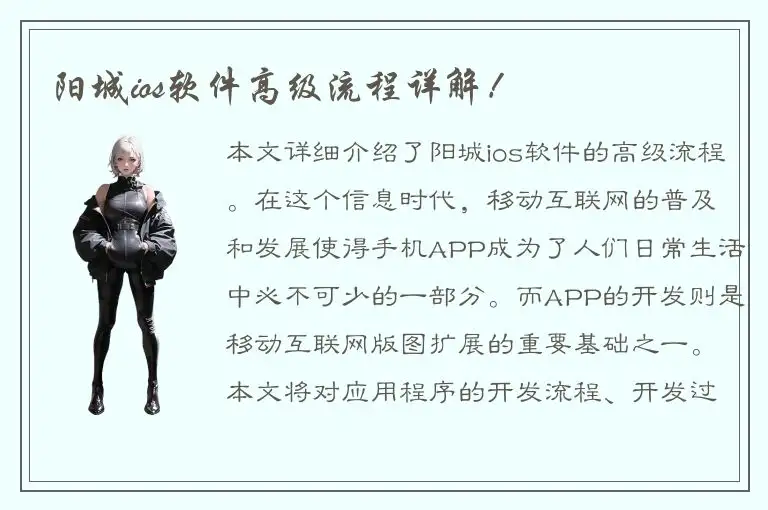 阳城ios软件高级流程详解！