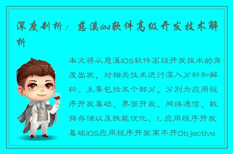 深度剖析：慈溪ios软件高级开发技术解析