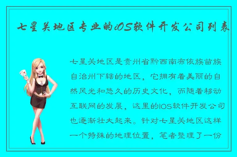 七星关地区专业的iOS软件开发公司列表