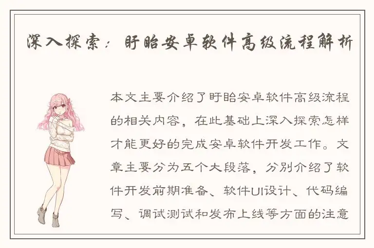 深入探索：盱眙安卓软件高级流程解析