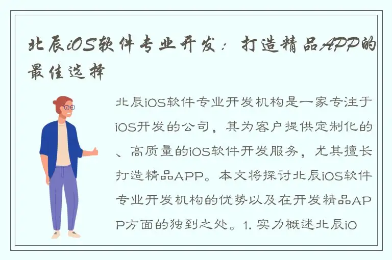 北辰iOS软件专业开发：打造精品APP的最佳选择