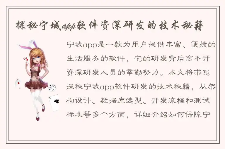 探秘宁城app软件资深研发的技术秘籍
