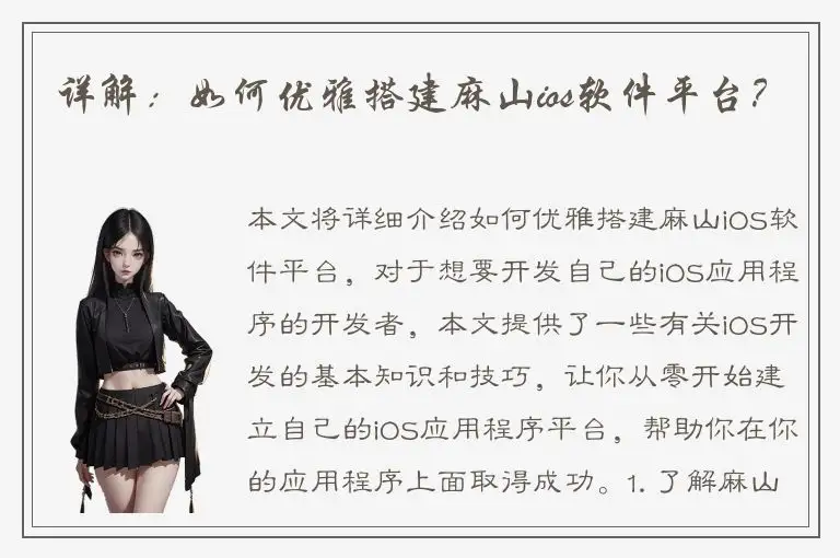 详解：如何优雅搭建麻山ios软件平台？