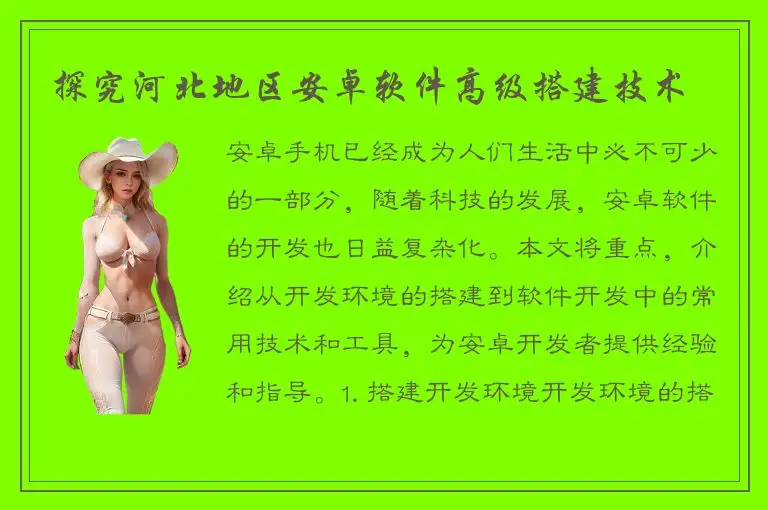 探究河北地区安卓软件高级搭建技术