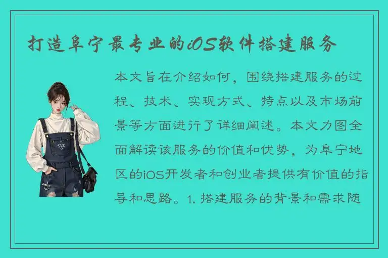 打造阜宁最专业的iOS软件搭建服务