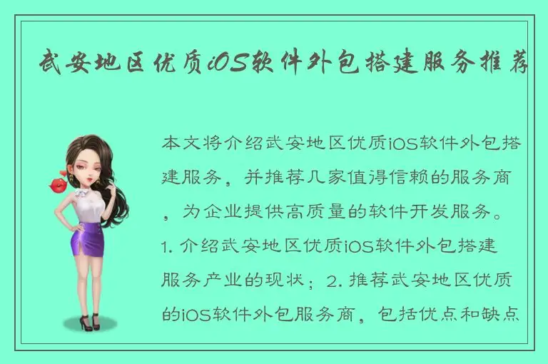 武安地区优质iOS软件外包搭建服务推荐