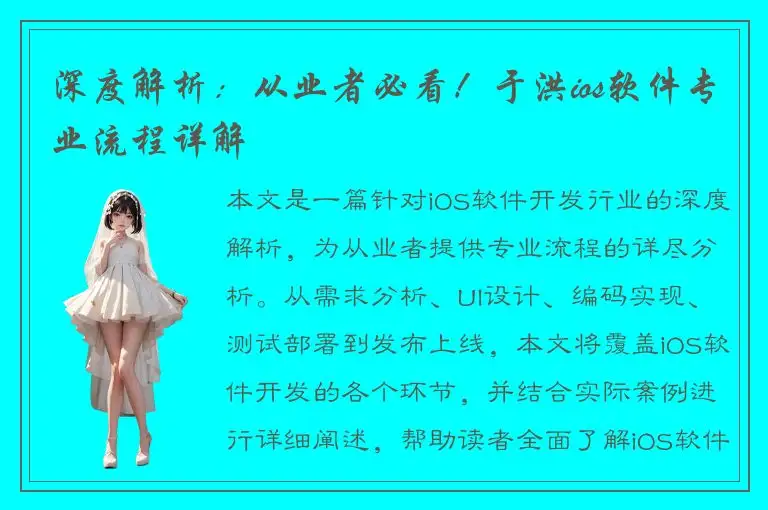 深度解析：从业者必看！于洪ios软件专业流程详解