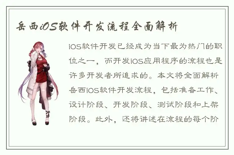 岳西iOS软件开发流程全面解析