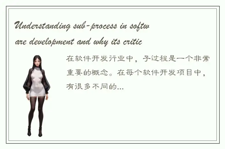 Understanding sub-process in software development and why its critical for proje