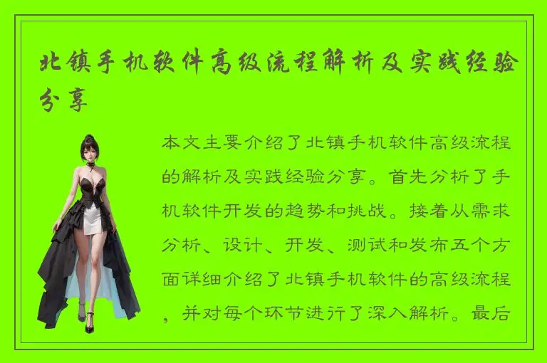 北镇手机软件高级流程解析及实践经验分享