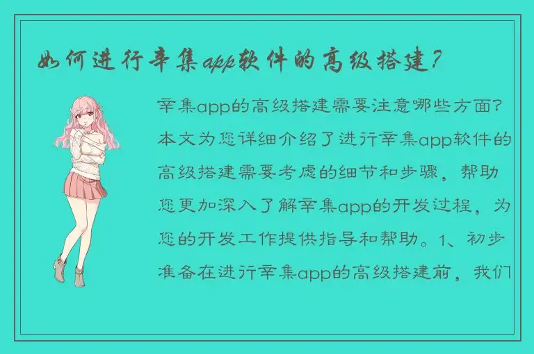 如何进行辛集app软件的高级搭建？