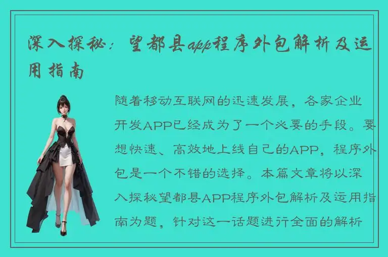 深入探秘：望都县app程序外包解析及运用指南