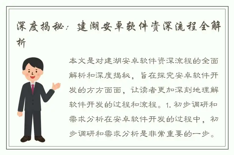 深度揭秘：建湖安卓软件资深流程全解析