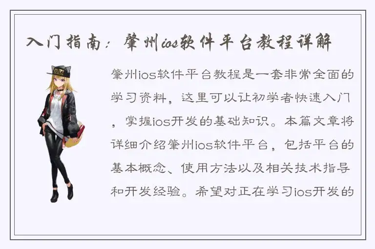 入门指南：肇州ios软件平台教程详解