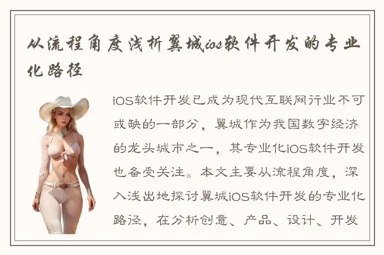 从流程角度浅析翼城ios软件开发的专业化路径