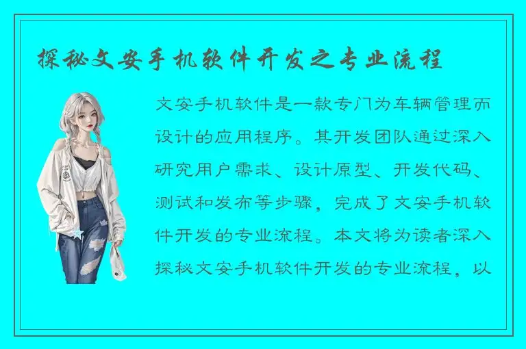 探秘文安手机软件开发之专业流程