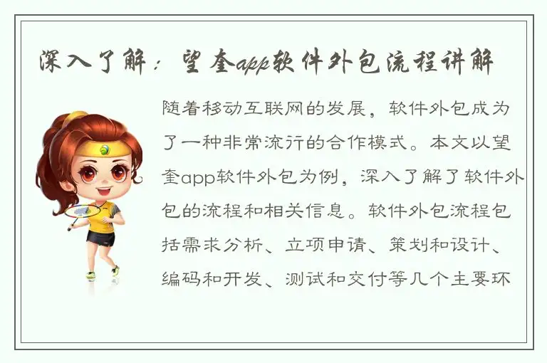 深入了解：望奎app软件外包流程讲解