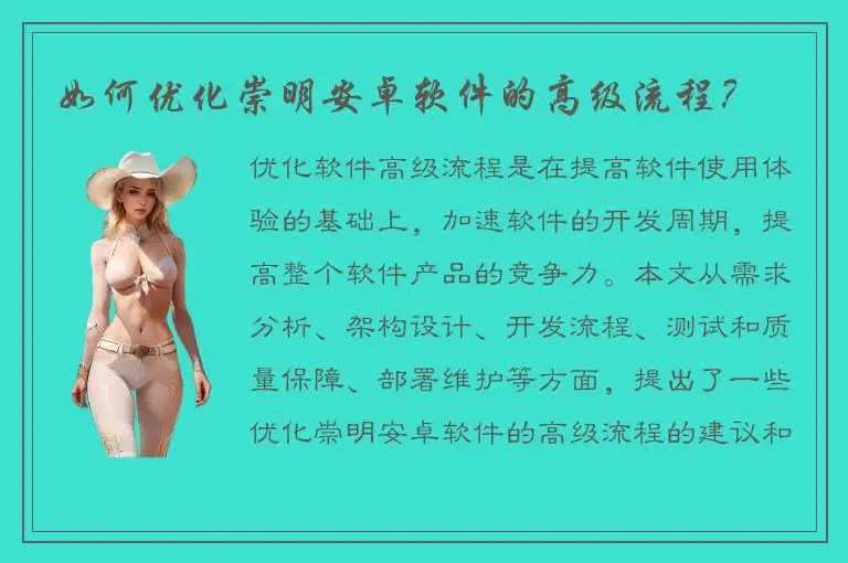 如何优化崇明安卓软件的高级流程？
