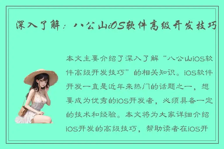 深入了解：八公山iOS软件高级开发技巧