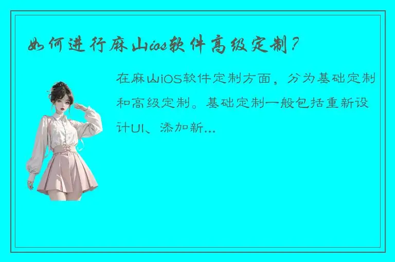 如何进行麻山ios软件高级定制？