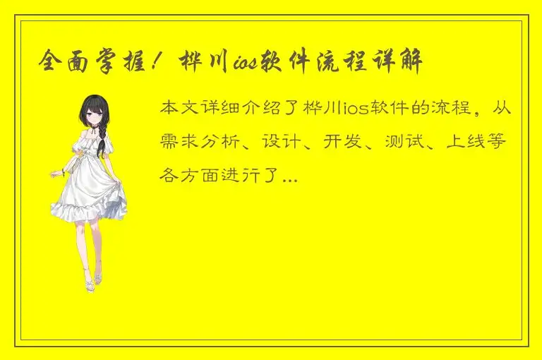全面掌握！桦川ios软件流程详解
