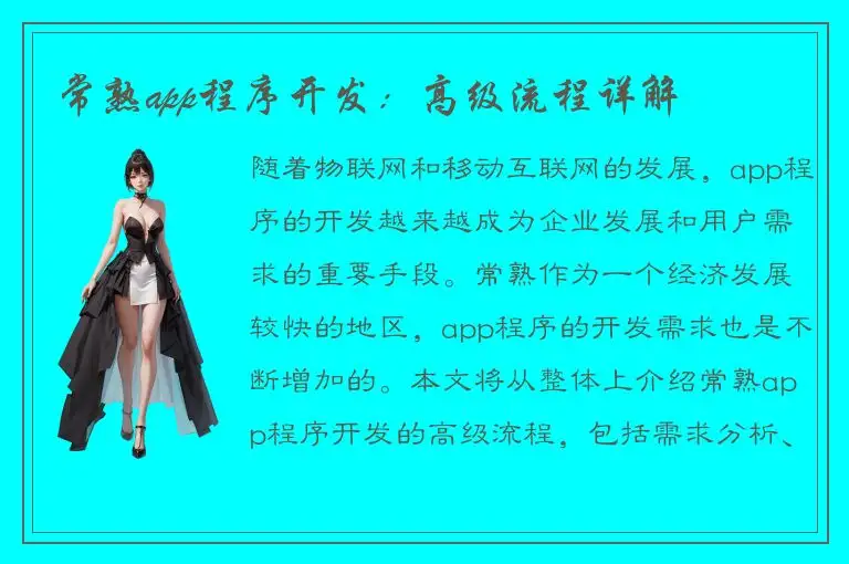 常熟app程序开发：高级流程详解