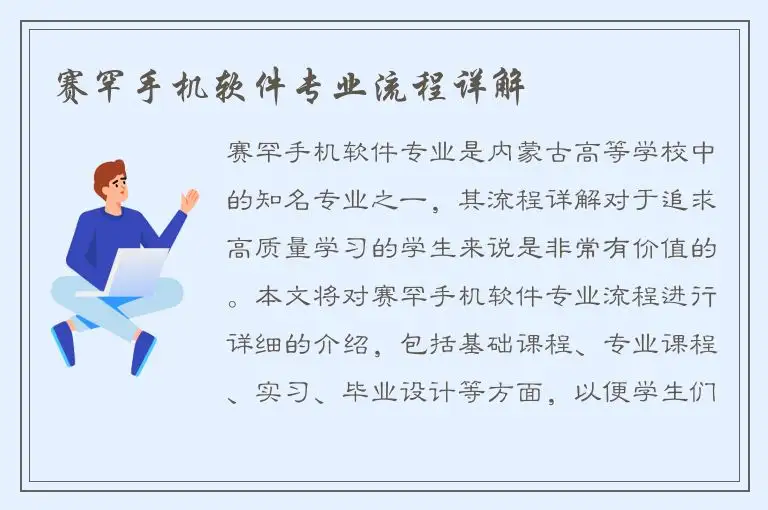 赛罕手机软件专业流程详解