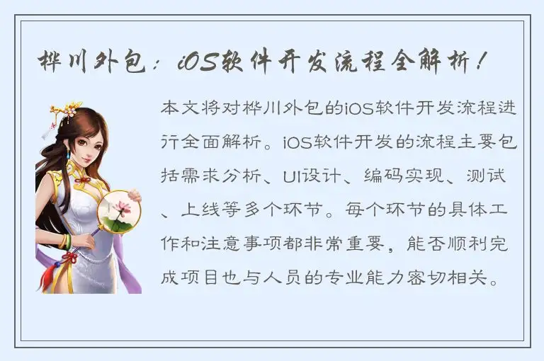 桦川外包：iOS软件开发流程全解析！