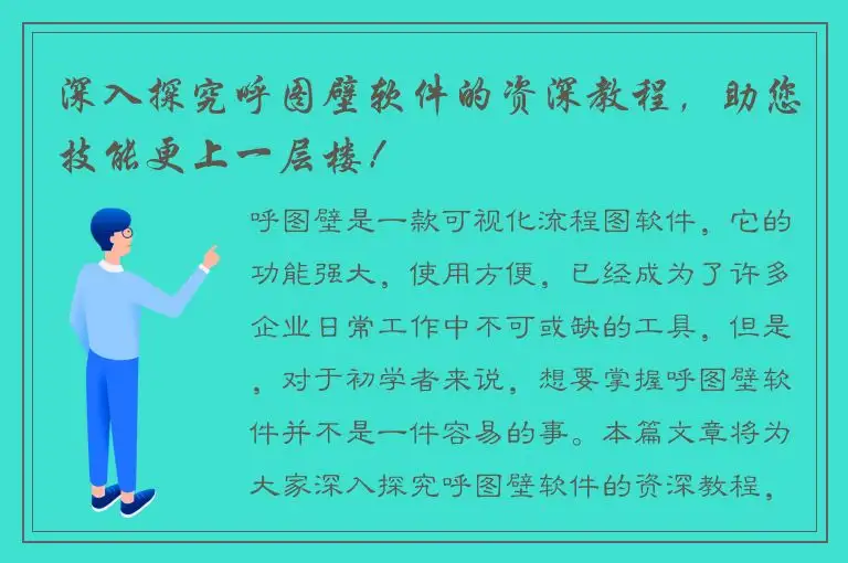 深入探究呼图壁软件的资深教程，助您技能更上一层楼！