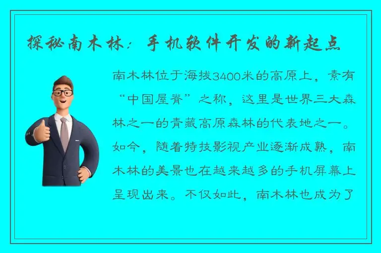 探秘南木林：手机软件开发的新起点