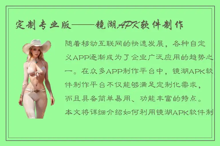 定制专业版——镜湖APK软件制作