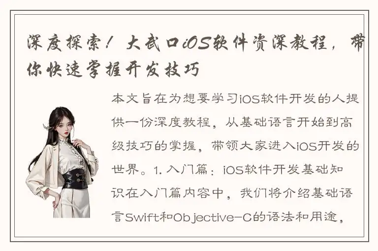 深度探索！大武口iOS软件资深教程，带你快速掌握开发技巧