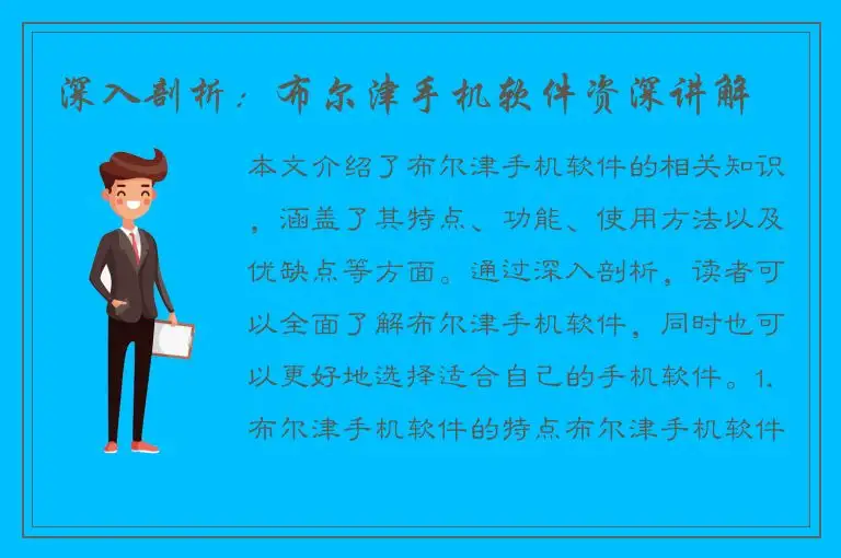 深入剖析：布尔津手机软件资深讲解