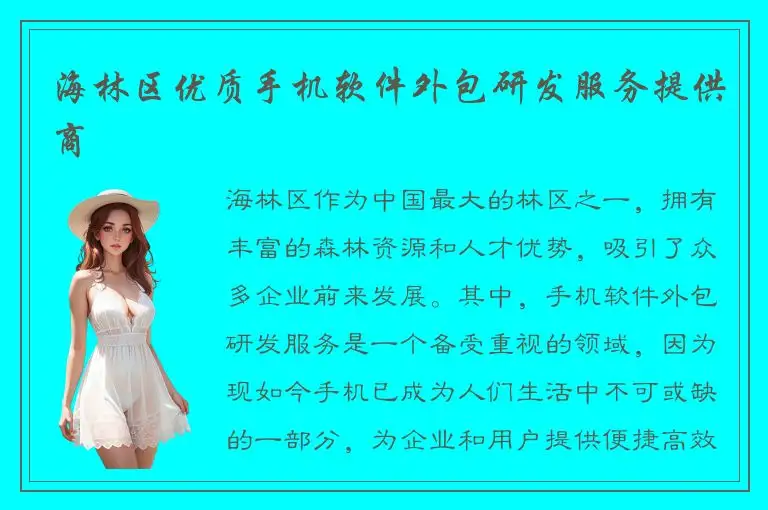 海林区优质手机软件外包研发服务提供商