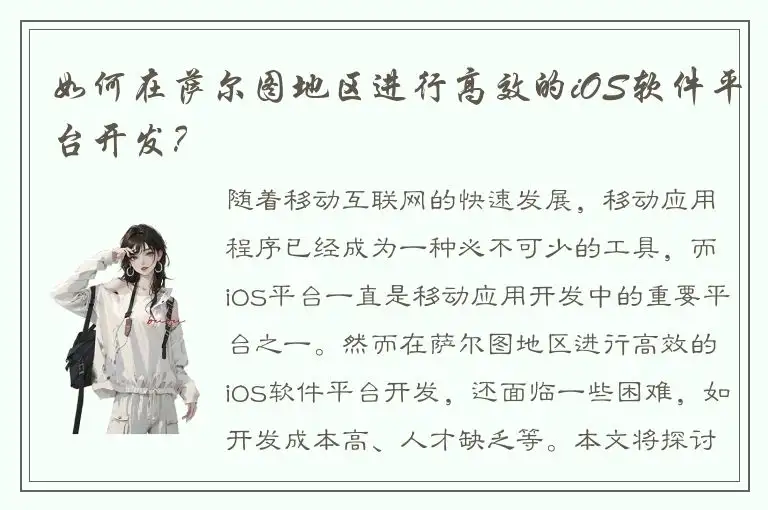 如何在萨尔图地区进行高效的iOS软件平台开发？