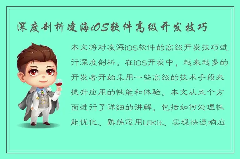 深度剖析凌海iOS软件高级开发技巧