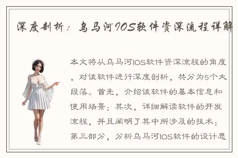 深度剖析：乌马河IOS软件资深流程详解