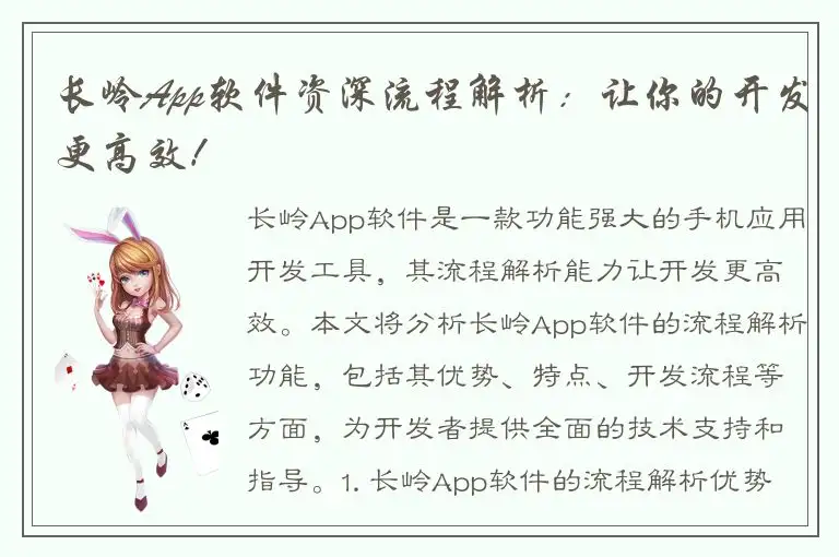 长岭App软件资深流程解析：让你的开发更高效！