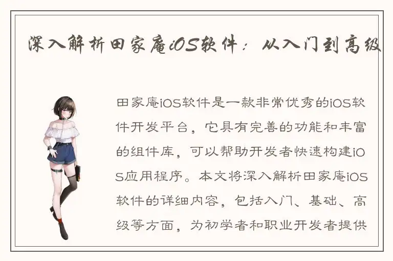 深入解析田家庵iOS软件：从入门到高级