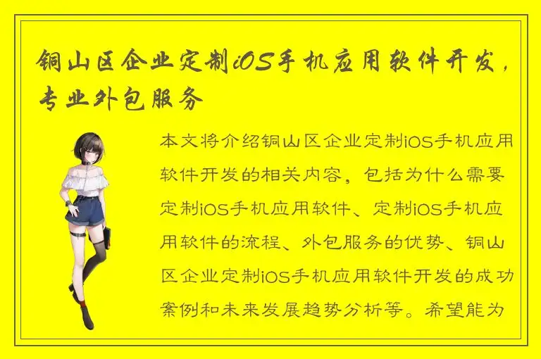 铜山区企业定制iOS手机应用软件开发，专业外包服务