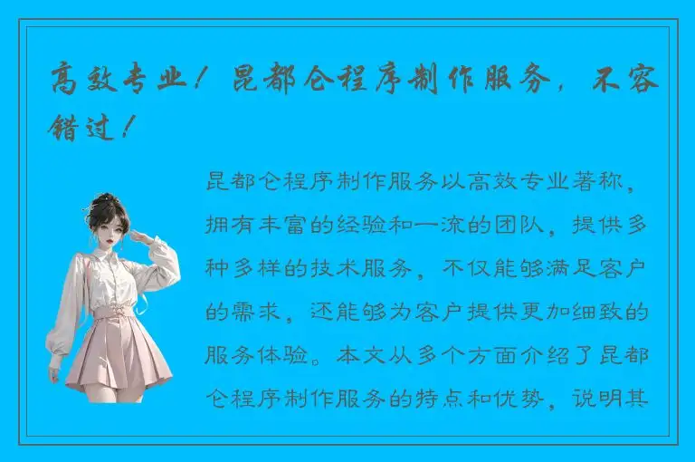 高效专业！昆都仑程序制作服务，不容错过！