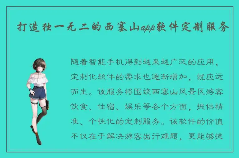 打造独一无二的西塞山app软件定制服务