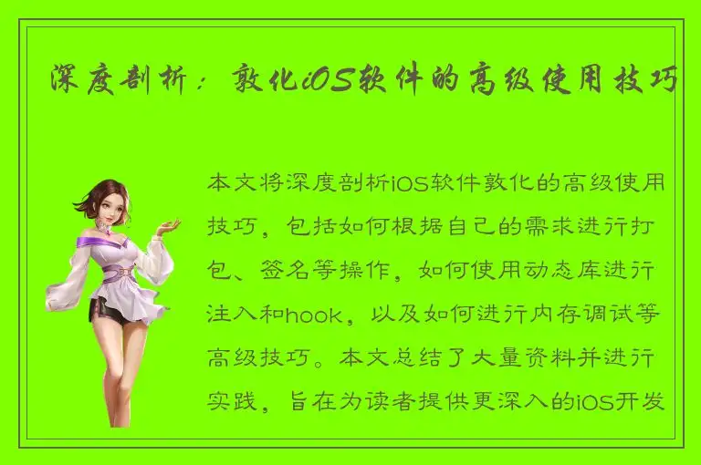 深度剖析：敦化iOS软件的高级使用技巧