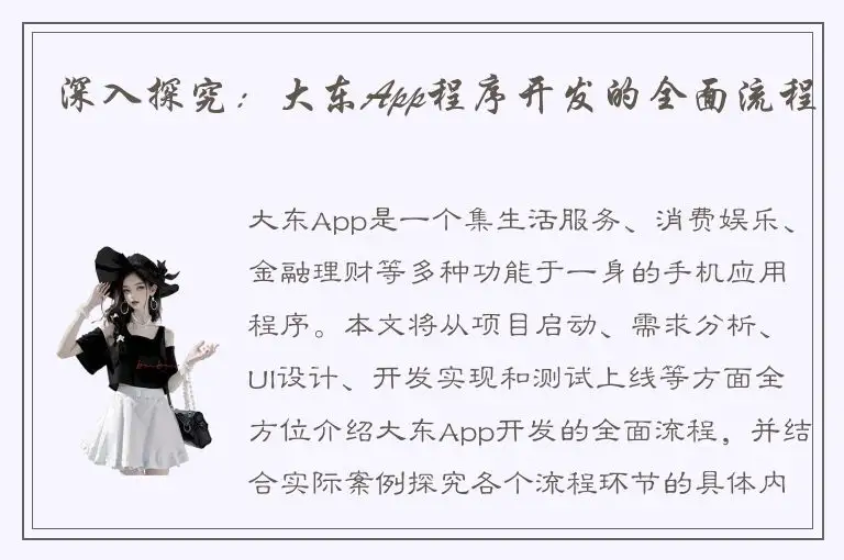 深入探究：大东App程序开发的全面流程