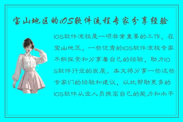 宝山地区的iOS软件流程专家分享经验