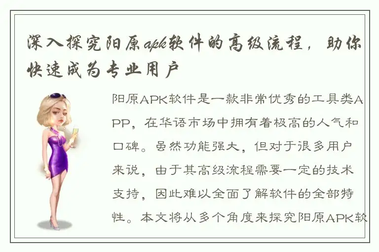 深入探究阳原apk软件的高级流程，助你快速成为专业用户