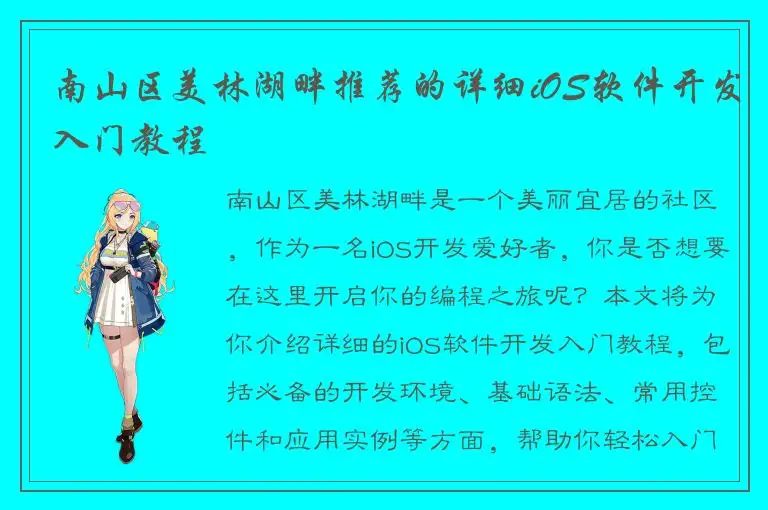 南山区美林湖畔推荐的详细iOS软件开发入门教程