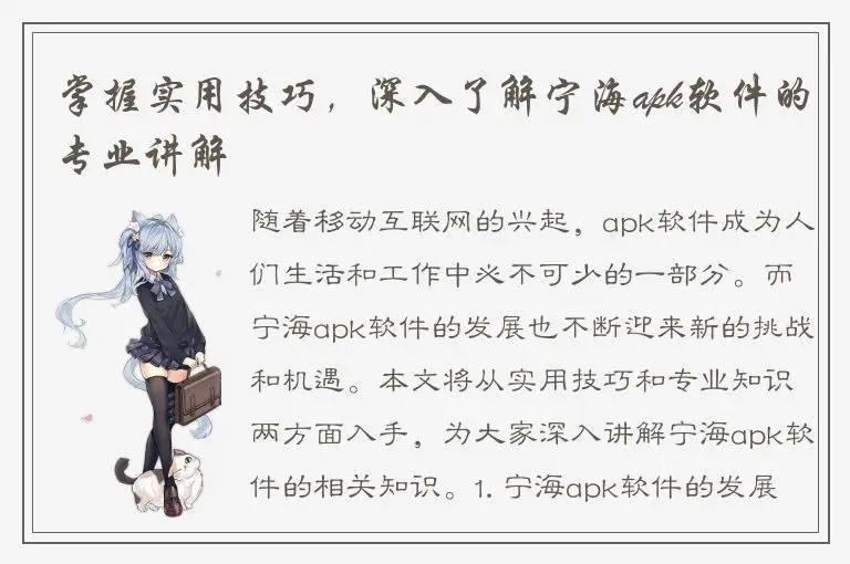 掌握实用技巧，深入了解宁海apk软件的专业讲解