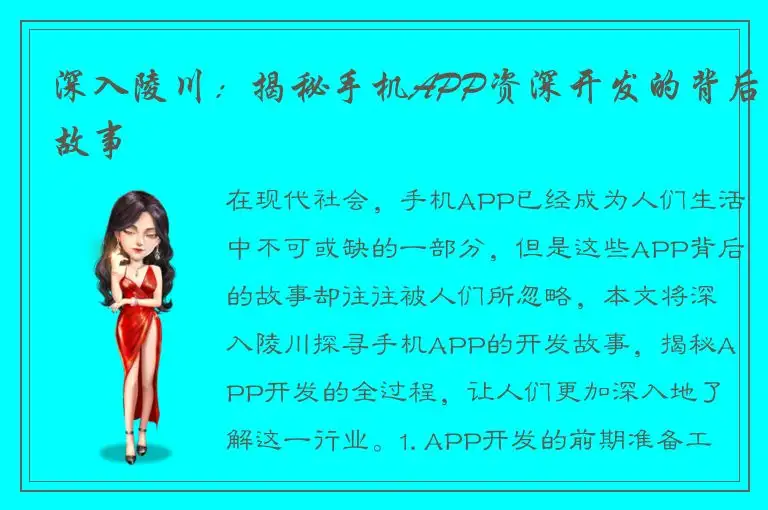 深入陵川：揭秘手机APP资深开发的背后故事